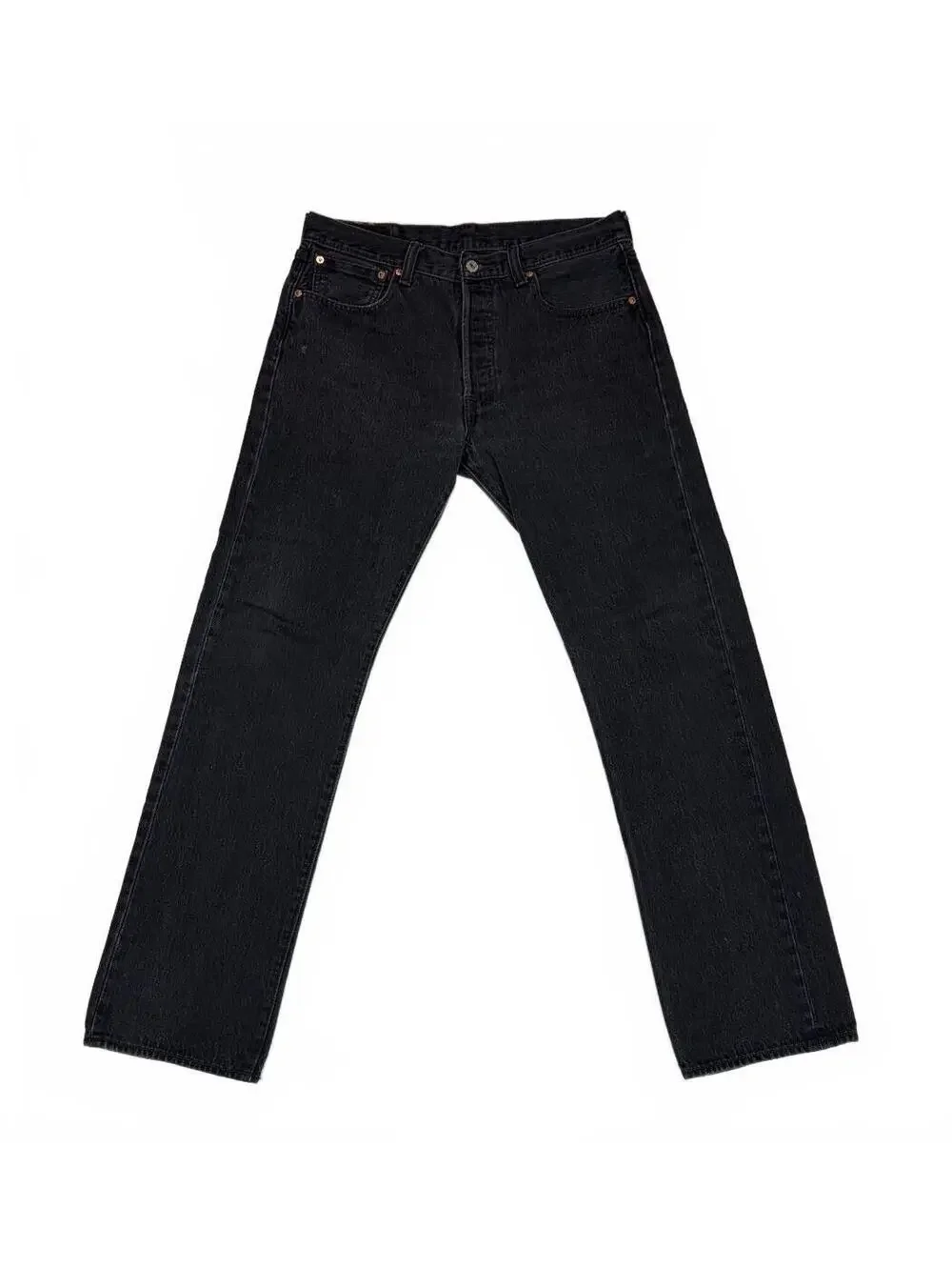 Vintage Straight Leg Levi's 501 Jeans Mens W33 L34 Black Denim Button Fly